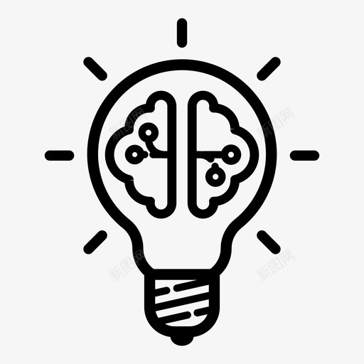 创新大脑人类图标svg_新图网 https://ixintu.com 人类 创新 大脑 思想 智力 灯泡