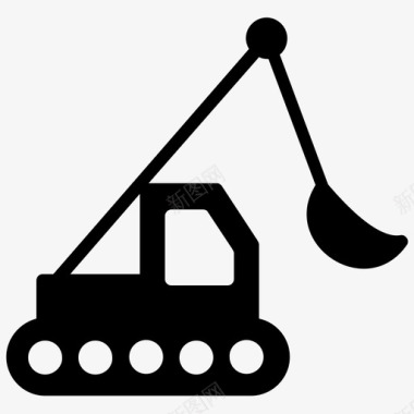 挖掘机履带式挖掘机起重机挖掘机图标图标