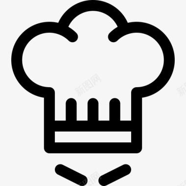 厨师帽亚洲餐厅5线性图标图标