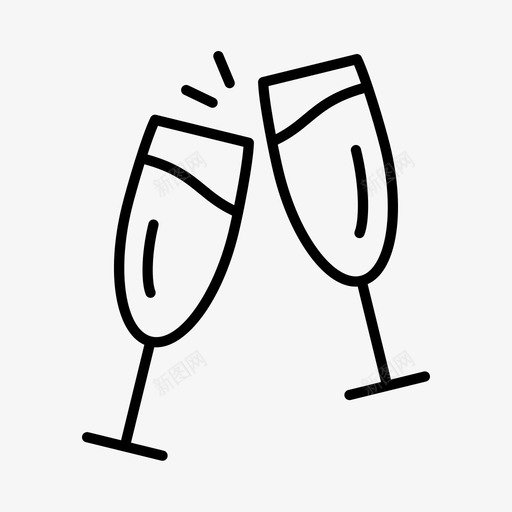 香槟生日庆祝图标svg_新图网 https://ixintu.com 庆祝 派对 生日 舞会 饮料 香槟