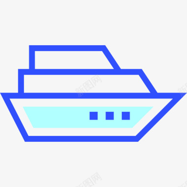 邮轮旅行57线性颜色图标图标