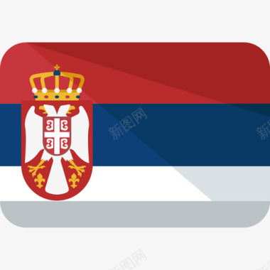 塞尔维亚国旗5平坦图标图标