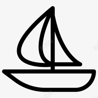 帆船海滩船图标图标
