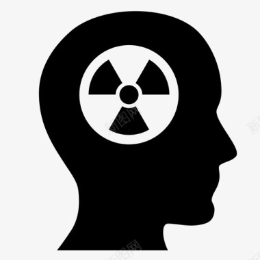 放射性思维原子脑图标图标