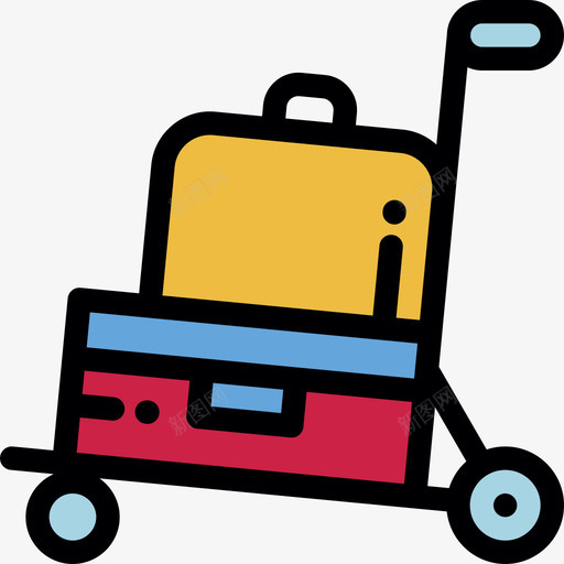 行李铁路线性颜色图标svg_新图网 https://ixintu.com 线性颜色 行李 铁路