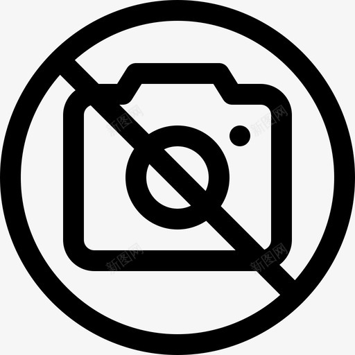 没有照片信号和禁令直线图标svg_新图网 https://ixintu.com 信号和禁令 没有照片 直线
