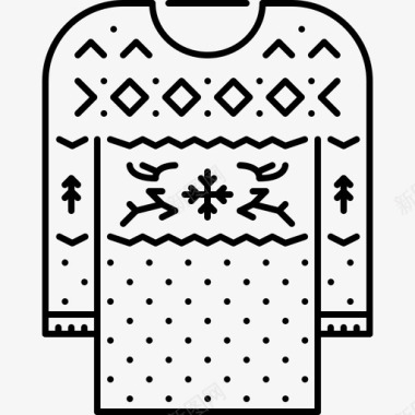毛衣圣诞79直线型图标图标