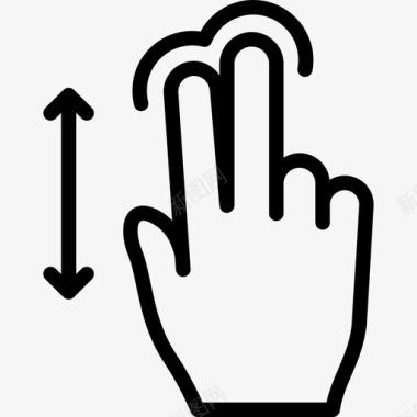两个手指垂直拖动触摸触摸手势轮廓v2图标图标
