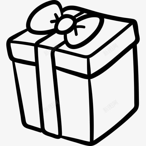 礼品盒圣诞82黑色图标svg_新图网 https://ixintu.com 圣诞82 礼品盒 黑色