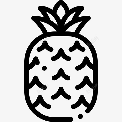 菠萝水果和蔬菜7线性图标svg_新图网 https://ixintu.com 水果和蔬菜7 线性 菠萝