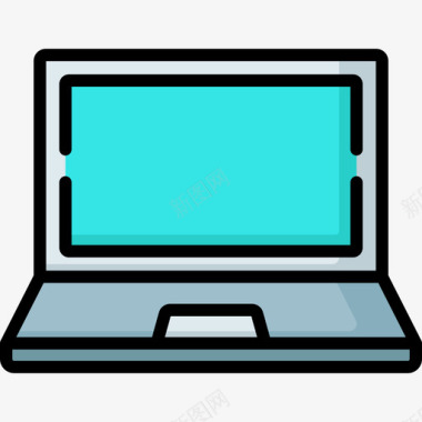 笔记本电脑计算机组件2线颜色图标图标