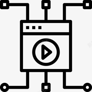 视频播放器网络开发4线性图标图标