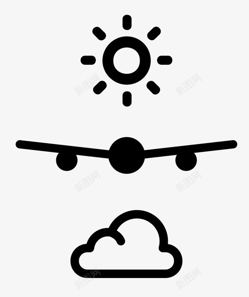 飞行飞机云图标svg_新图网 https://ixintu.com 云 太阳 旅行 飞机 飞行