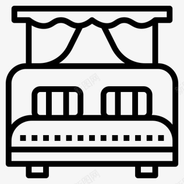 双人床家具酒店图标图标