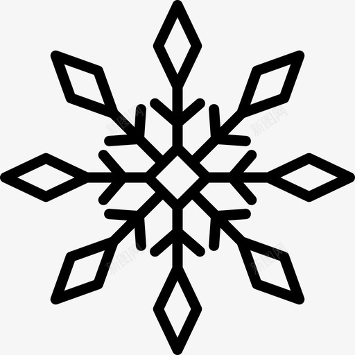 雪花冬季自然9线性图标svg_新图网 https://ixintu.com 冬季自然9 线性 雪花