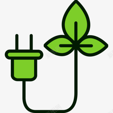 绿色能源绿色能源4线性颜色图标图标