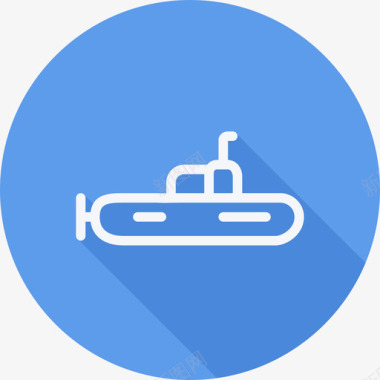 潜艇运输35扁平圆形图标图标
