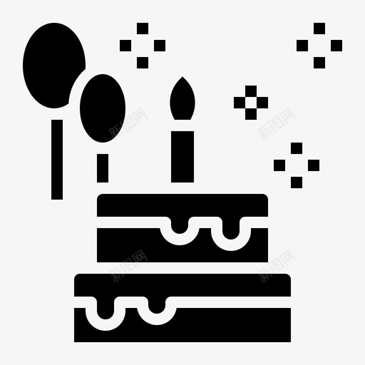 生日蛋糕气球派对图标svg_新图网 https://ixintu.com 块 婴儿实心 气球 派对 生日蛋糕