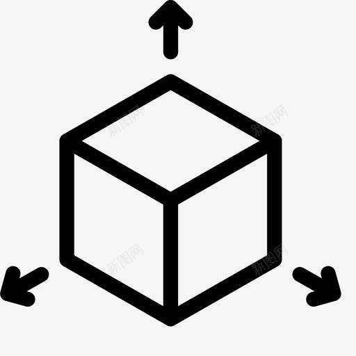 自由度架构箭头图标svg_新图网 https://ixintu.com 参数 架构 架构线图标 立方体 箭头 自由度