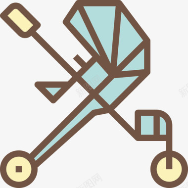 婴儿推车婴儿26线性颜色图标图标