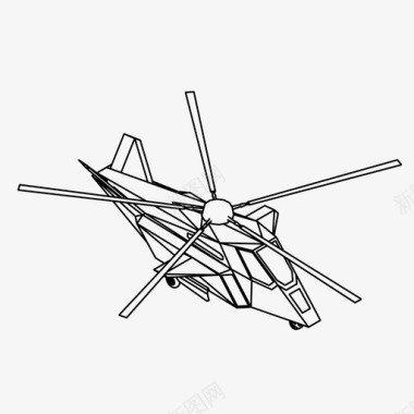 直升机飞机飞行图标图标