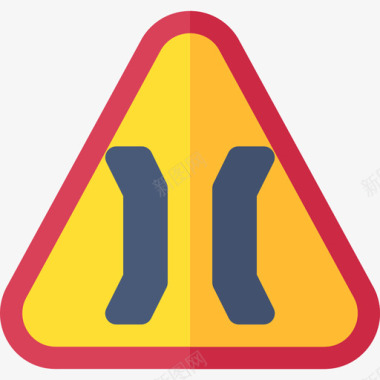 窄桥交通标志平坦图标图标