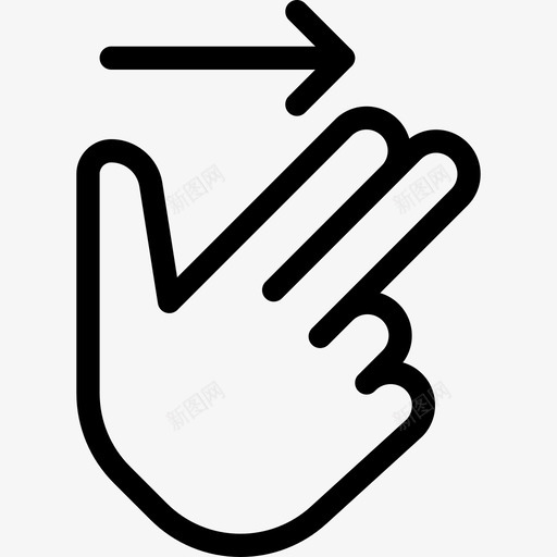向右滑动触摸手势6线性图标svg_新图网 https://ixintu.com 向右滑动 线性 触摸手势6