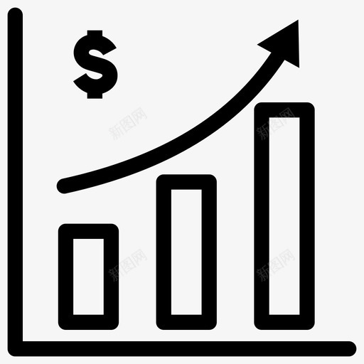 增长率银行货币图标svg_新图网 https://ixintu.com 增长率 汇率 货币 银行 银行和金融概要