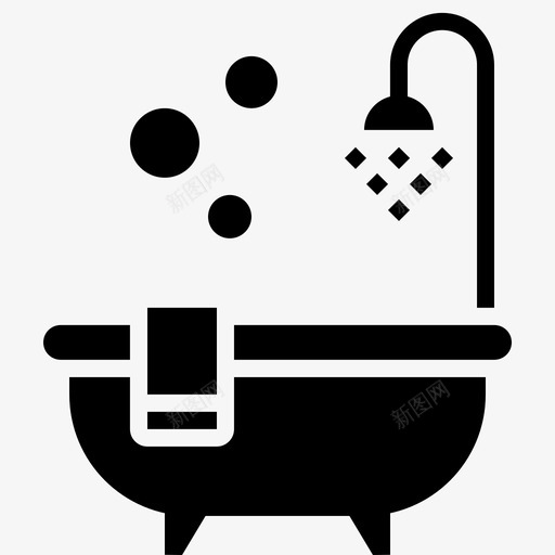 浴缸泡泡按摩浴缸图标svg_新图网 https://ixintu.com 按摩浴缸 泡泡 浴室符号 浴缸 淋浴 蒸汽