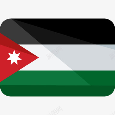 约旦国旗6平坦图标图标