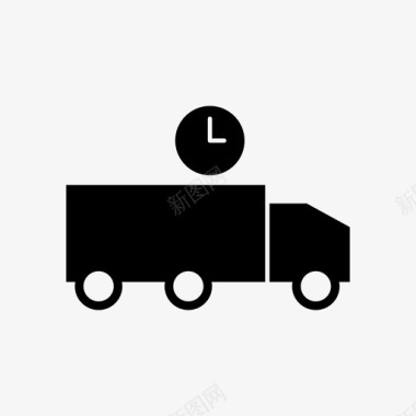 卡车物流货物时钟图标图标