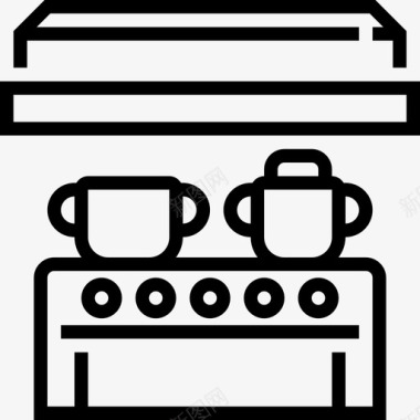 炉灶厨房工具线性图标图标