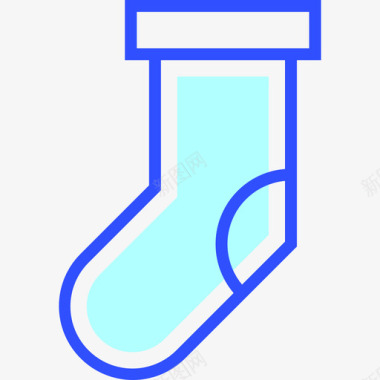 袜子冬季29线性颜色图标图标