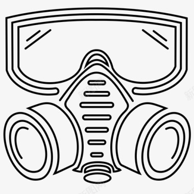 防毒面具呼吸器化学品防护图标图标
