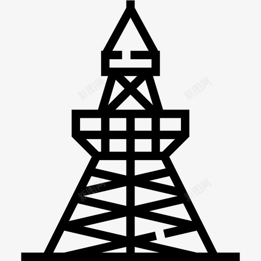 富士山日本19直线图标svg_新图网 https://ixintu.com 富士山 日本19 直线