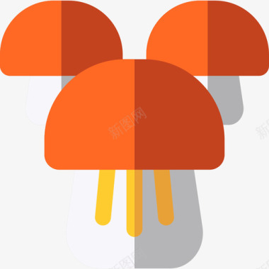 蘑菇秋天17扁平图标图标