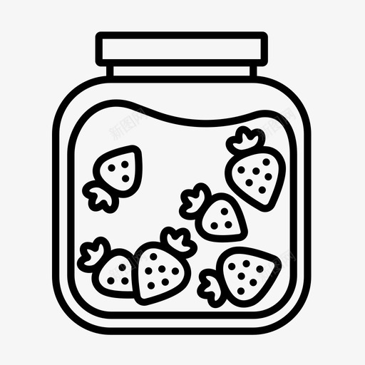 草莓酱食物玻璃罐图标svg_新图网 https://ixintu.com 果冻 玻璃罐 草莓酱 食物