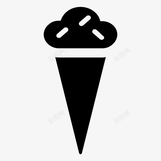 冰淇淋筒甜点冰锥图标svg_新图网 https://ixintu.com 冰淇淋筒 冰锥 圣代 游乐园字形图标 甜点 甜食