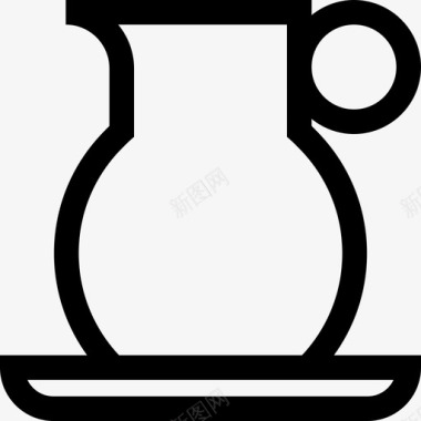 水壶咖啡店32号直线型图标图标