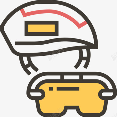 头盔自行车元素黄色阴影图标图标