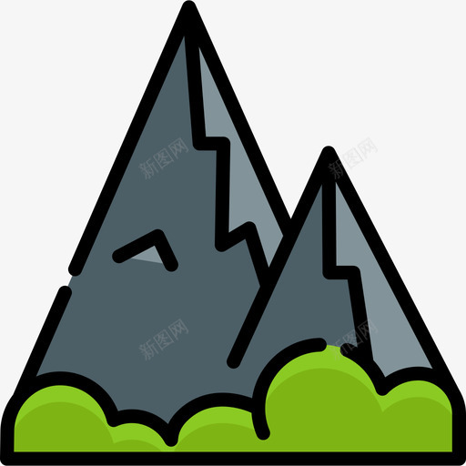 山旅游地表情符号3线颜色图标svg_新图网 https://ixintu.com 山 旅游地表情符号3 线颜色