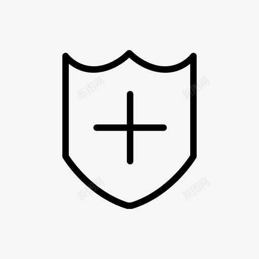 盾牌十字电源图标svg_新图网 https://ixintu.com 保护 十字 安全 有用的图标 电源 盾牌