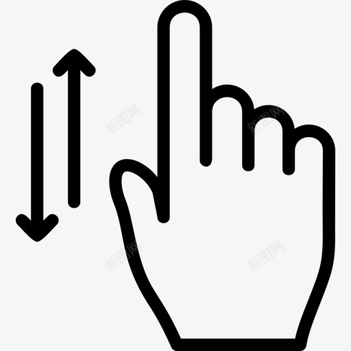 一个手指垂直滚动触摸手势轮廓v2图标svg_新图网 https://ixintu.com 一个手指垂直滚动 触摸手势轮廓v2