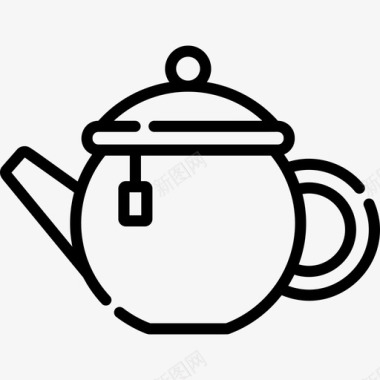 茶壶英国6直形图标图标