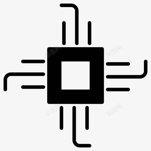 电路芯片数字技术图标svg_新图网 https://ixintu.com 主板 数字技术 电路 芯片 通讯设备黑填充 集成电路