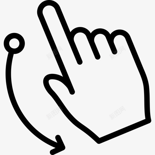 一个手指向下轻弹触摸手势轮廓v2图标svg_新图网 https://ixintu.com 一个手指向下轻弹 触摸手势轮廓v2