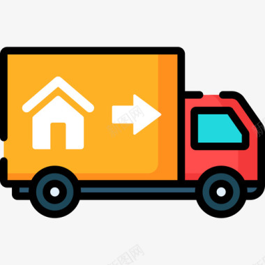 移动卡车房地产42线性颜色图标图标
