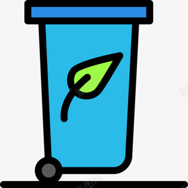 回收箱生态68线性颜色图标图标