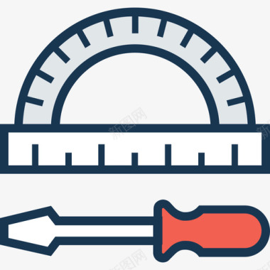 量角器网页和开发12线颜色图标图标