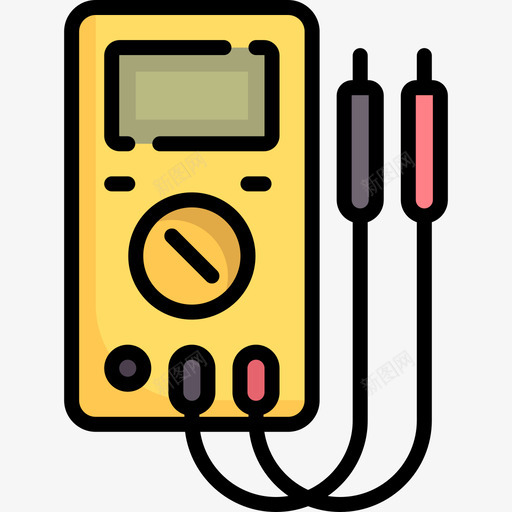 万用表电工工具和元件线颜色图标svg_新图网 https://ixintu.com 万用表 电工工具和元件 线颜色